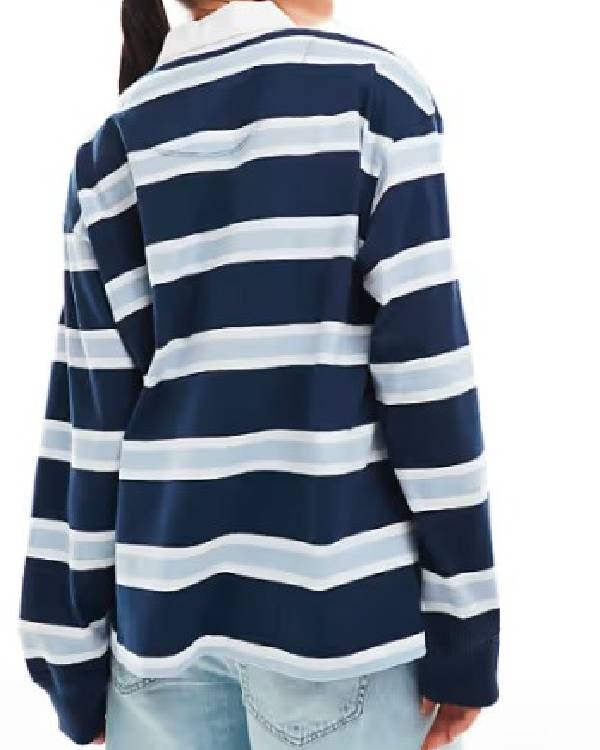 Welcome to Plathville Teegan Nichols Striped Rugby Shirt USA Jackets