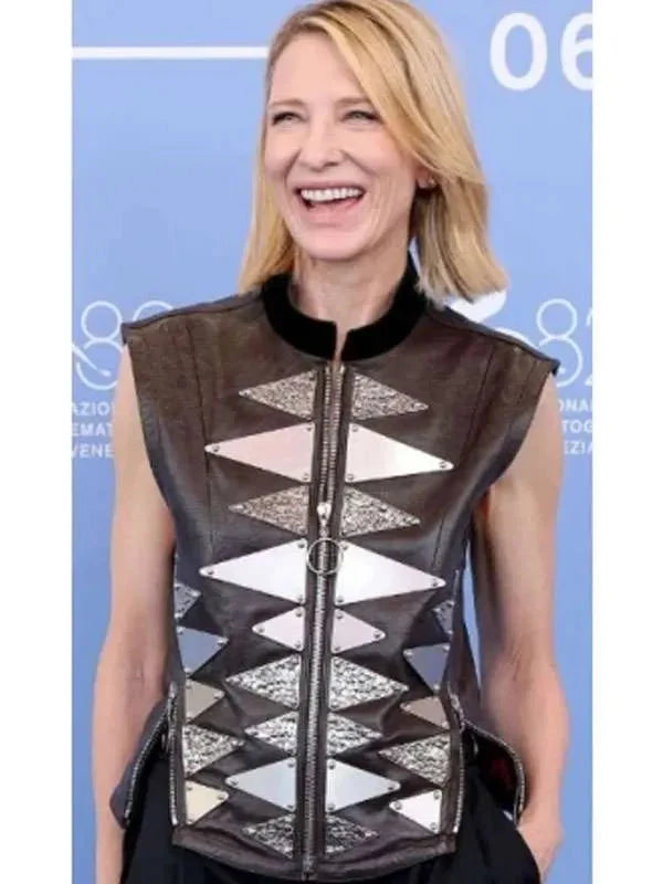 Father Mother Sister Brother Cate Blanchett Leather Vest USA Jackets