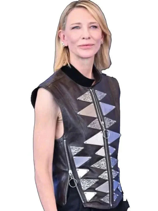 Father Mother Sister Brother Cate Blanchett Leather Vest USA Jackets