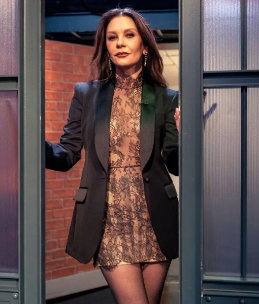 Catherine Zeta Jones Late Night with Seth Meyers S12 Black Blazer USA Jackets