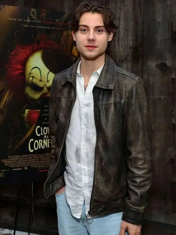 Clown in a Cornfield Carson MacCormac Brown Leather Jacket Thobes