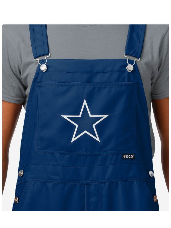 Dallas Cowboys Mens Solid Wordmark Bib Overalls USA Jackets