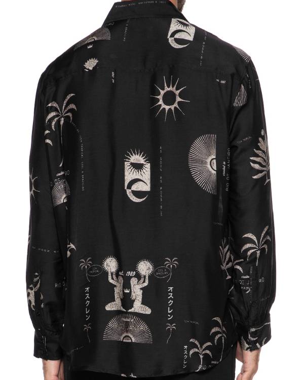 Dois às 10 Manu Rodrigues Black Printed Shirt Thobes