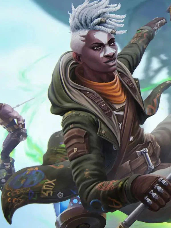 Ekko Arcane Green Hooded Jacket Thobes
