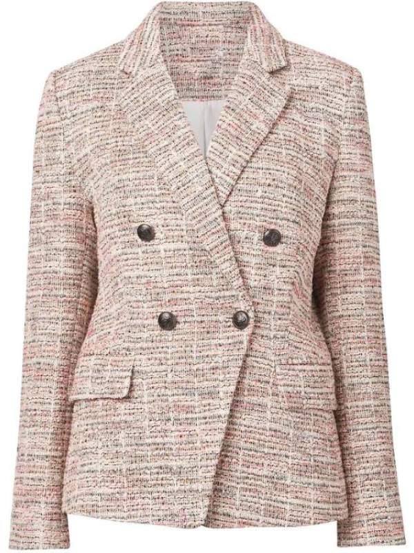 Fisk S03 Julia Zemiro Pink & Grey Boucle Blazer Thobes