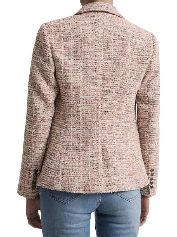 Fisk S03 Julia Zemiro Pink & Grey Boucle Blazer Thobes