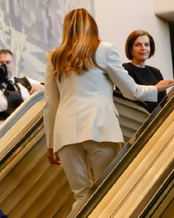 General Assembly Melania Trump White Blazer USA Jackets