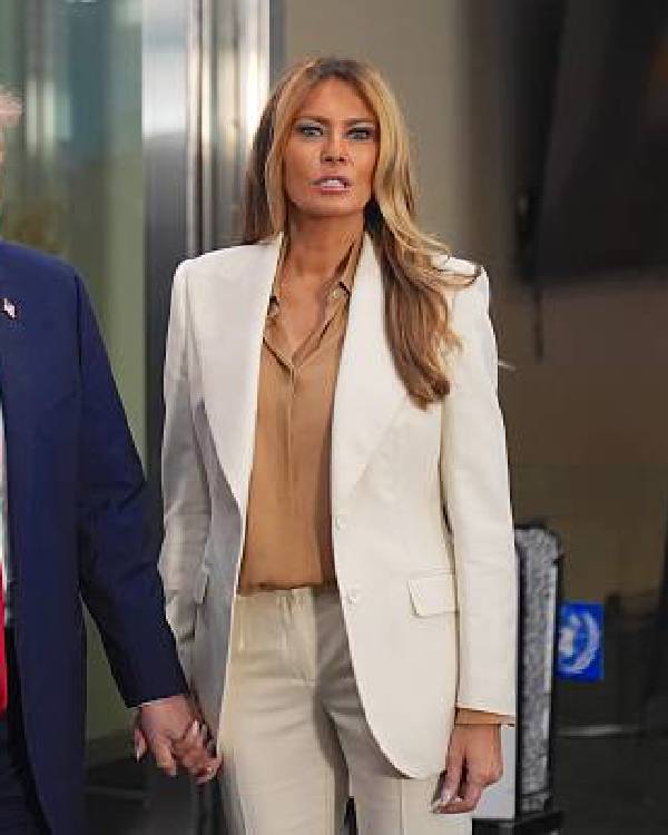 General Assembly Melania Trump White Blazer USA Jackets