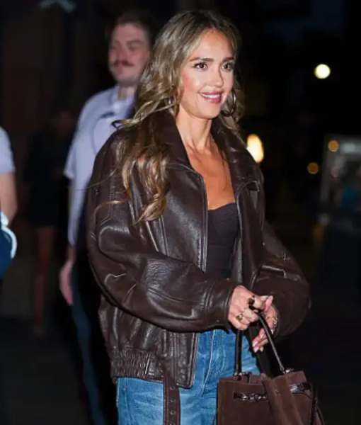 Jessica Alba NYC 2025 Leather Jacket USA Jackets