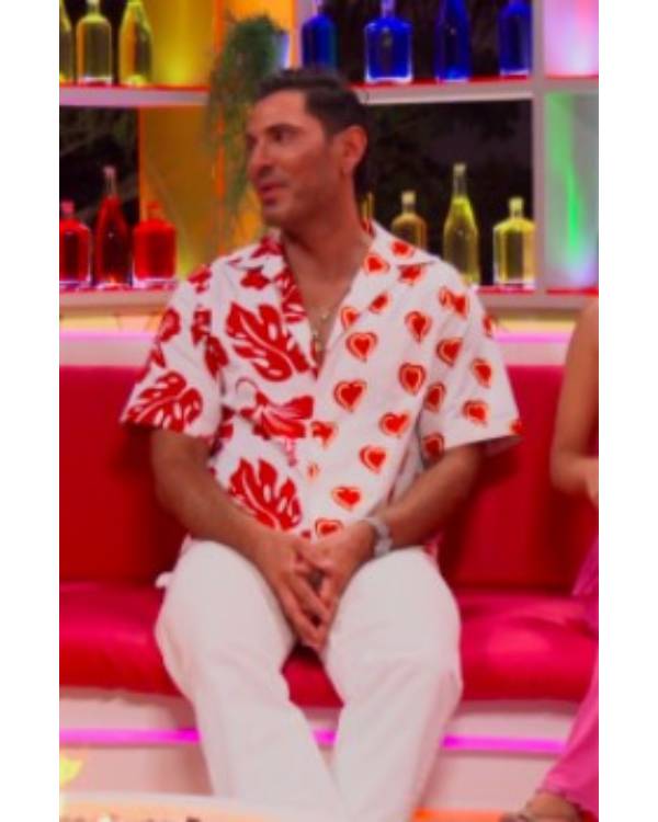 Love Island Games Joey Zauzig Heart Red & White Shirt USA Jackets