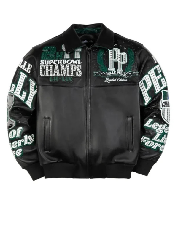 Meek Mill Eagles Black Leather Jacket USA Jackets