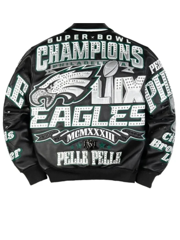 Meek Mill Eagles Black Leather Jacket USA Jackets