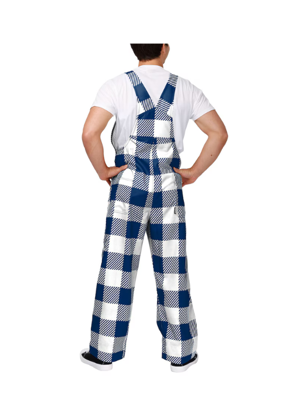 Men's FOCO Navy Dallas Cowboys Big Logo Plaid Overalls USA Jackets