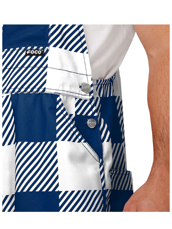 Men's FOCO Navy Dallas Cowboys Big Logo Plaid Overalls USA Jackets