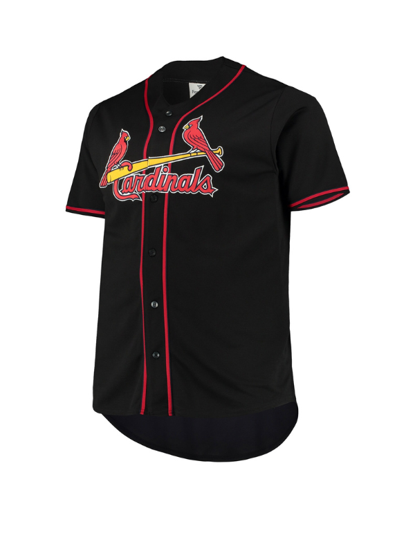 Men's St. Louis Cardinals Black/Red Big & Tall Pop Fashion Jersey USA Jackets