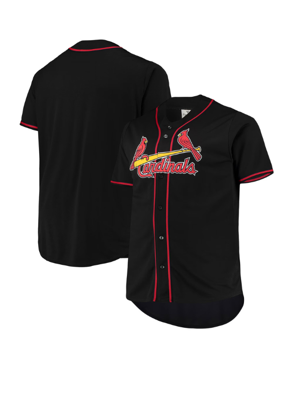 Men's St. Louis Cardinals Black/Red Big & Tall Pop Fashion Jersey USA Jackets