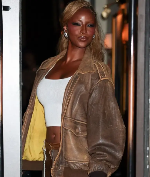 Justine Skye NYC Brown Leather Jacket USA Jackets
