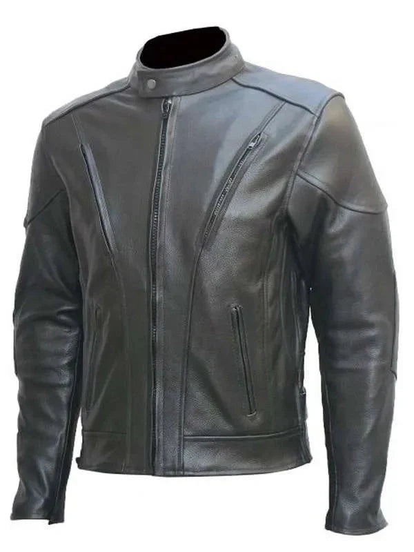 Men’s Motorcycle Riding Black Leather Jacket Thobes