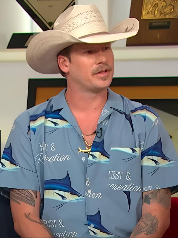 The Today Show Brian Kelley Blue Printed Shirt Thobes