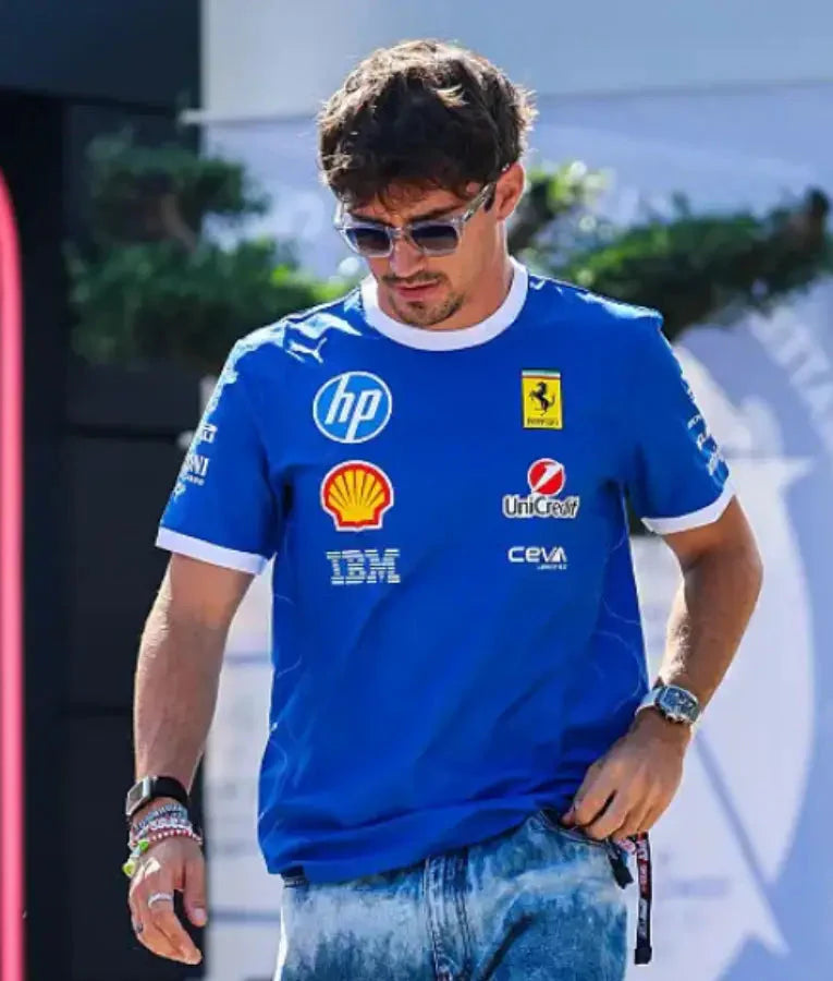 Charles Leclerc F1 Grand Prix Of Italy Blue T-shirt USA Jackets