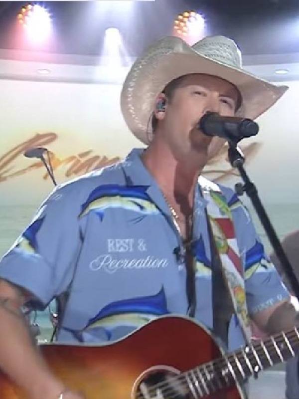 The Today Show Brian Kelley Blue Printed Shirt Thobes