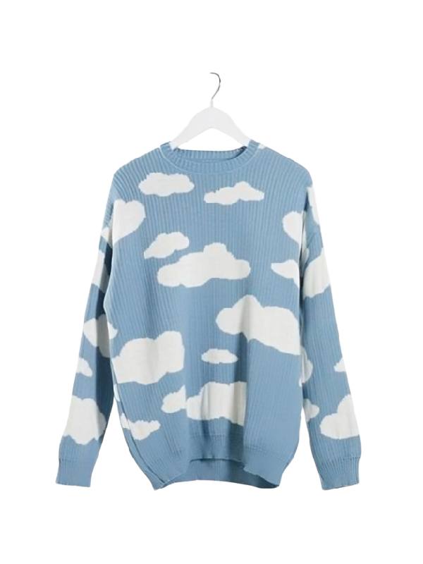 Dreaming Whilst Black S02 Adjani Salmon Blue Cloud Knitted Sweater USA Jackets