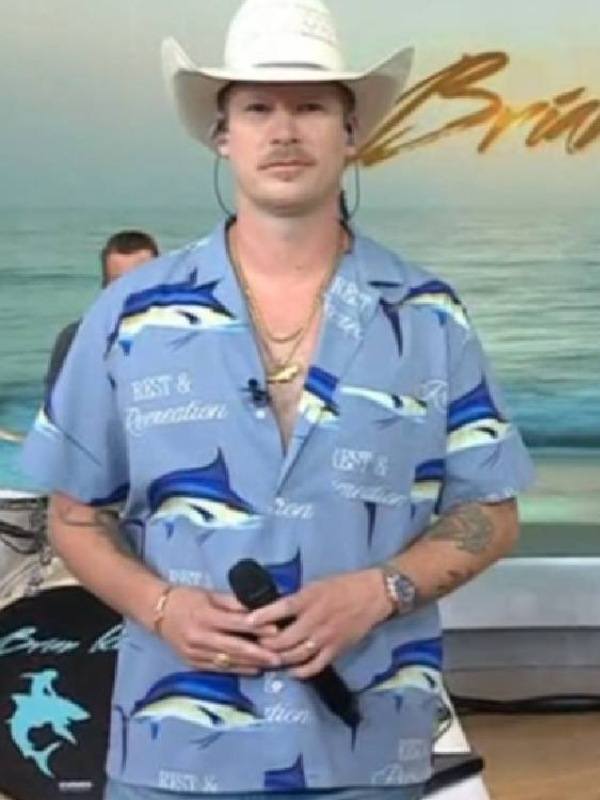 The Today Show Brian Kelley Blue Printed Shirt Thobes
