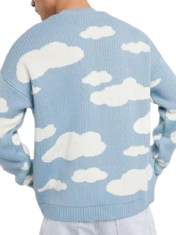 Dreaming Whilst Black S02 Adjani Salmon Blue Cloud Knitted Sweater USA Jackets