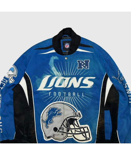Vintage Detroit Lions Blue Racing Jacket USA Jackets