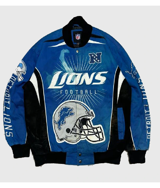 Vintage Detroit Lions Blue Racing Jacket USA Jackets