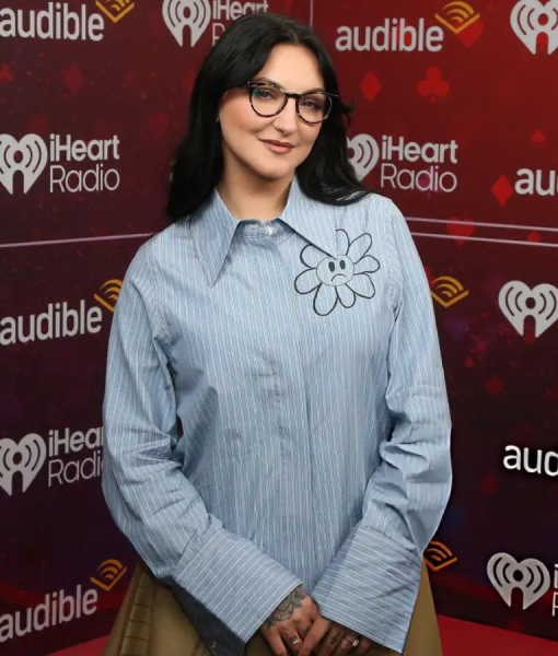 Julia Michaels 2025 iHeartRadio Music Festival Blue Shirt USA Jackets