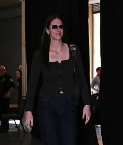 Caitlin Clark 2025 WNBA Playoffs Semifinal Black Cardigan USA Jackets