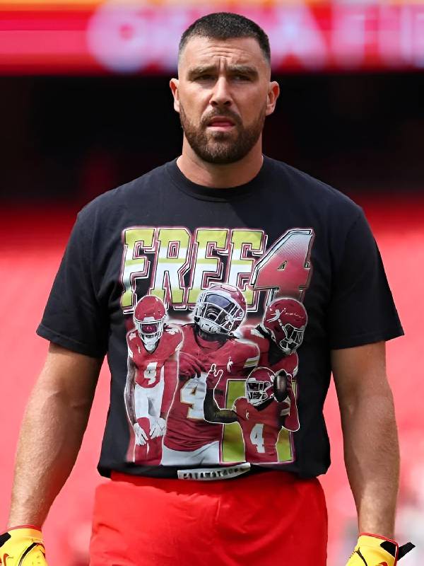 Eagles vs Chiefs Travis Kelce Black T-Shirt USA Jackets