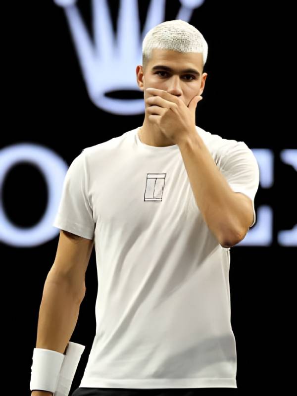 Carlos Alcaraz Team Europe 2025 Laver Cup White T-Shirt USA Jackets