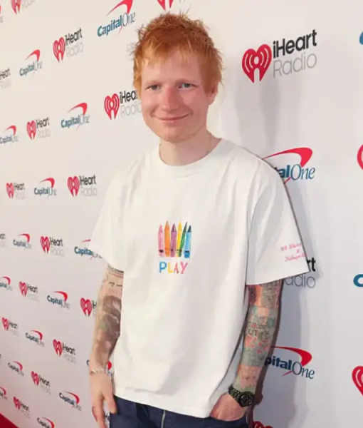 Ed Sheeran 2025 iHeartRadio Music Festival White PLAY T-shirt USA Jackets
