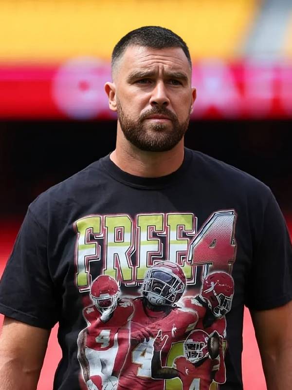 Eagles vs Chiefs Travis Kelce Black T-Shirt USA Jackets