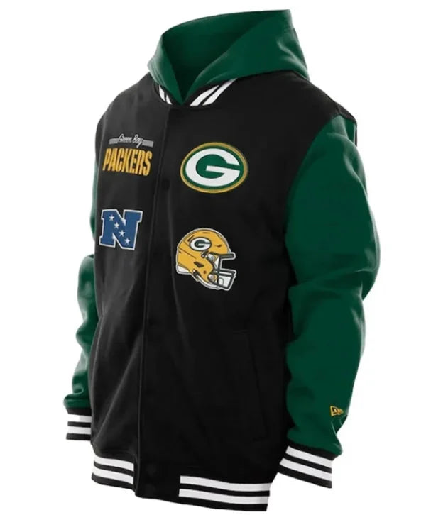 New Era Green Bay Packers Hoodie Jacket USA Jackets