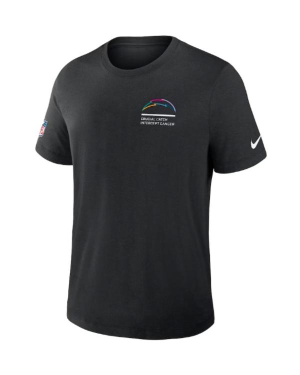 Los Angeles Chargers Black 2025 Crucial Catch Dri-Fit T-Shirt Thobes