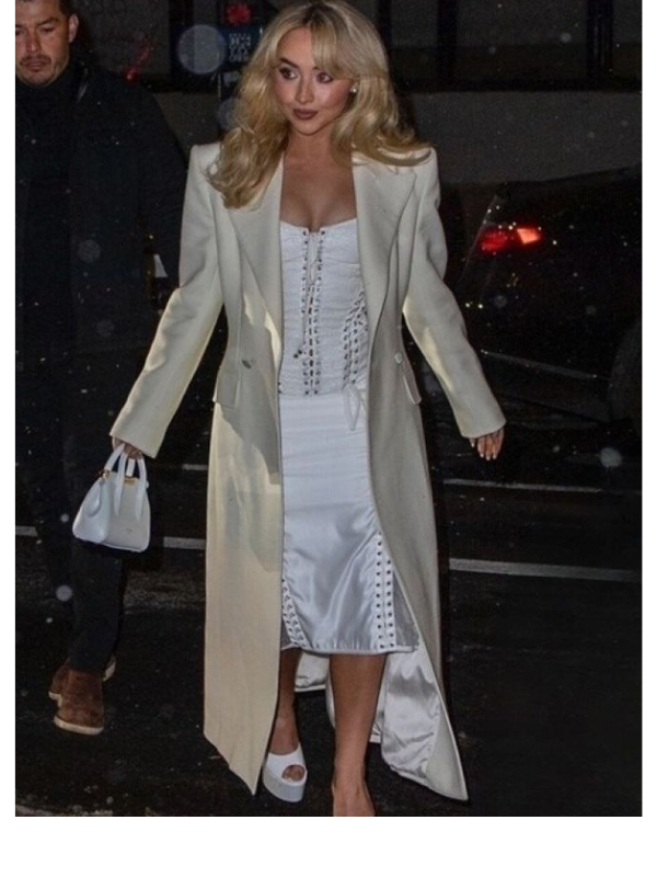 Sabrina Carpenter 2025 Vogue Party White Coat USA Jackets