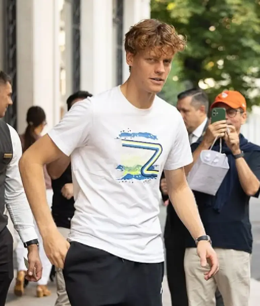 Jannik Sinner Milan White T-Shirt USA Jackets
