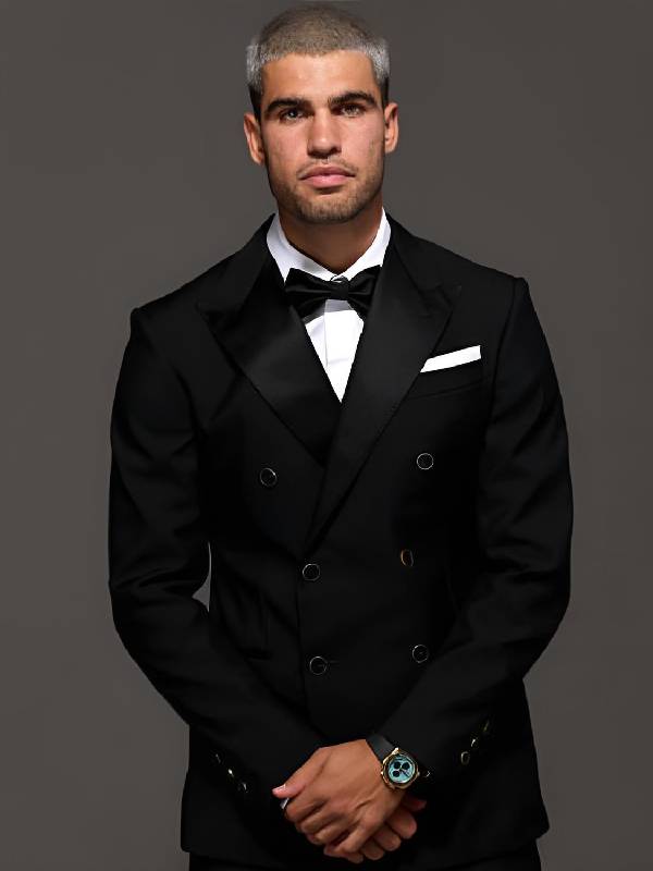 Laver Cup 2025 Carlos Alcaraz Black Suit USA Jackets