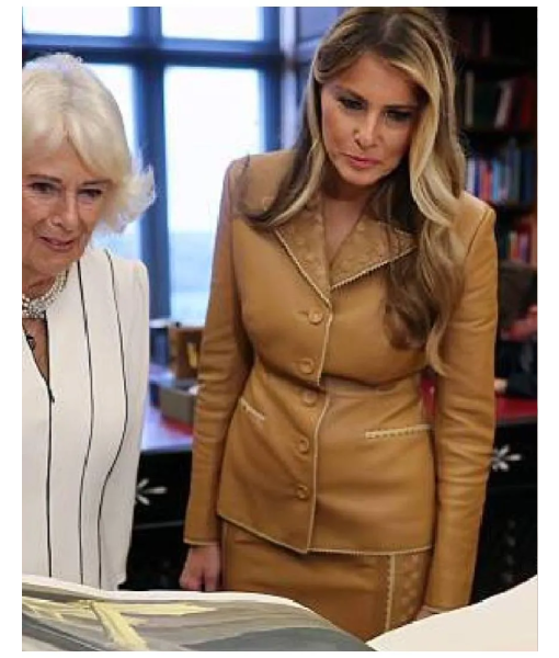 First Lady Melania Trump Brown Blazer USA Jackets
