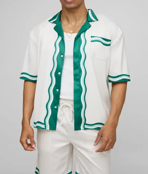 Love Island Games S02 Charlie Georgiou Green & White Shirt USA Jackets