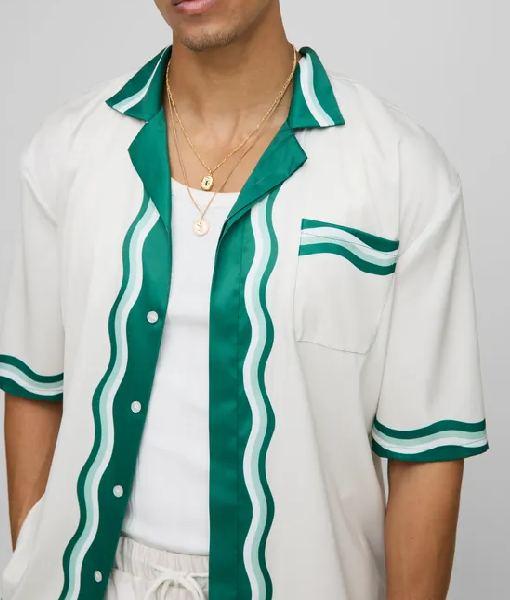 Love Island Games S02 Charlie Georgiou Green & White Shirt USA Jackets