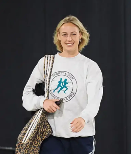 Sophie Cunningham Indiana Fever Grey Sweatshirt USA Jackets