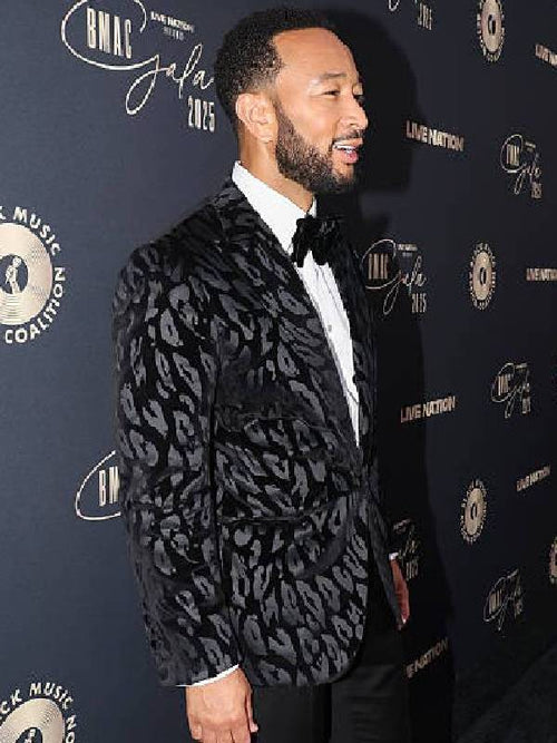2025 ANNUAL BMAC Gala John Legend Printed Blazer USA Jackets