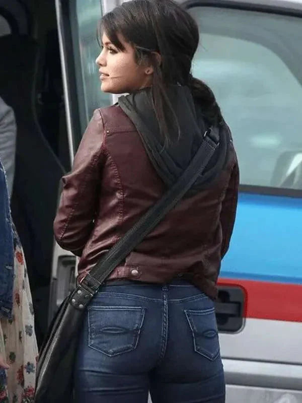 Selena Gomez The Fundamentals of Caring Maroon Jacket Thobes
