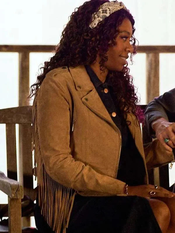 Suzette Deveraux Providence Falls Fringe Leather Jacket Thobes