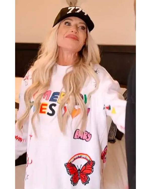 The Real Housewives of Orange County Jennifer Pedranti White Printed Sweatshirt USA Jackets