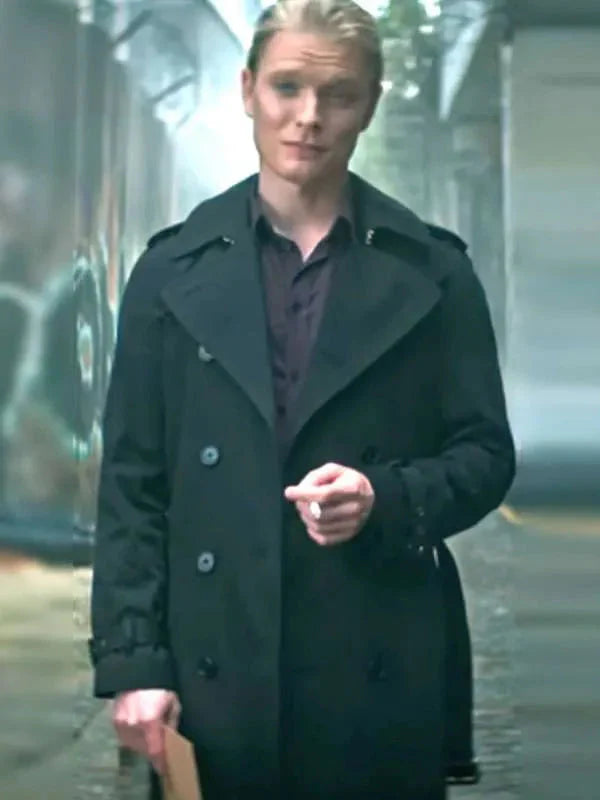 Freddie Fox The Sandman S02 Black Trench Coat USA Jackets